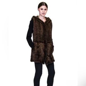 BELLE FARE MINK FUR VEST WITH HOOD